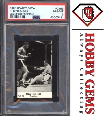 FLOYD PATTERSON & INGO PSA 8 1960 Svart-Vita OS Sportserien Boxing #OS83 - Image 1 of 2