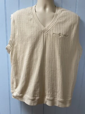 Colete suéter de golfe Callaway sem mangas bege pulôver tamanho XL - Imagem 1 de 4