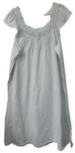 Earth Angels Damen blau Blumenmuster langes Sommer Nachthemd ~ Größe 1X - Bild 1 von 3