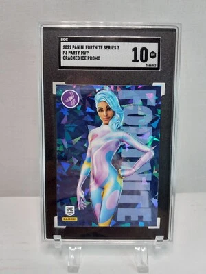Panini Fortnite Series 3 2021 hielo agrietado promoción fiesta MVP #P3 SGC 10 gemas como nuevo Foto 1 de 2