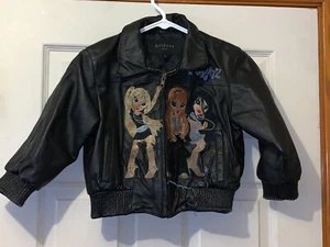 KIDS LEATHER JACKET ARIZONA USA SIZE 6 BRATZ DUAL GRAPHICS CHEST 16" LENGTH 15" - Picture 1 of 6