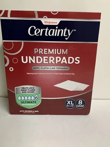 Certainty Premium Underpass Soft Cloth Like TopSheet Ultimate Absorbency 8ct XL - Picture 1 of 6