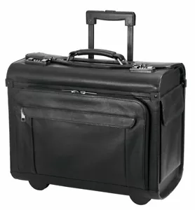 Akten Piloten Koffer Leder Schwarz 46 x35x23cm Kabinen Trolley D & N - Bowatex - Bild 1 von 5