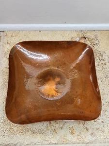 Antique 1930s hand Hammered handarbeit austria Hagenauer WHW copper tray 9" - Picture 1 of 4