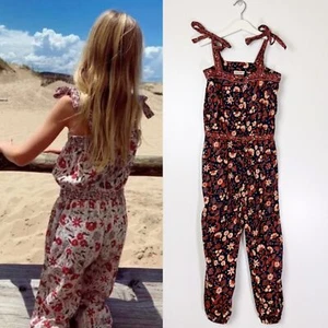 Ulla Johnson Girls Olympia Floral Jumpsuit in Midnight Sz 8-10 100% Cotton Boho - Picture 1 of 10