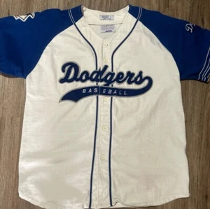 Los Angeles Dodgers LA Starter Trikot Cursive Spell Out weiß genäht MLB Herren L - Bild 1 von 5