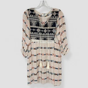 Hayden Tribal Muster Minikleid Gr. Small bestickt Knopfleiste Freizeit Bohemian - Bild 1 von 8