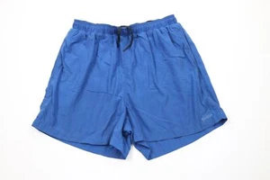 Vintage 90s Woolrich Mens Large Spell Out Above Knee Lined Shorts Baggies Blue - Picture 1 of 13