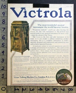 1909 VICTROLA PHONOGRAPH RECORD PLAYER MUSIC CABINET TALK MACHINE AD FC4347 - Picture 1 of 1
