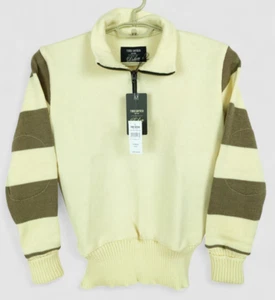 Todd Snyder Dehen Pullover Herren klein braun creme Wolle 1/4-Reißverschluss hergestellt in den USA - Bild 1 von 9