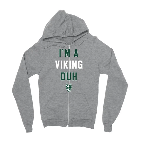 Venley Official NCAA Portland State "I'm A Viking Duh" Zip Hoodie Cover