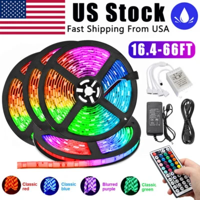 Led Strip Lights 100 ft RGB Led Room Lights 2835 Led Tape Lights Color Changing - Image 1 of 4