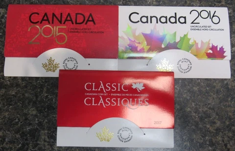 Canada 2015, 2016, 2017 Uncirculated 6 Coin Sets - Classic Canadian Coin Sets Cover