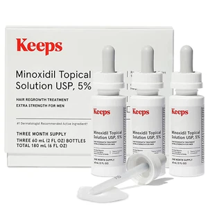 Keeps Extra Strength Minoxidil for Men Topical Hair Growth Serum, 5% Solution Ha - Picture 1 of 12