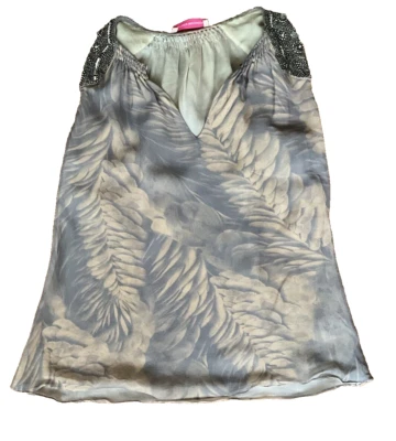 Blusa Top Matthew Williamson Increíble Seda Adornada con Joyas Talla UK 6 US 2 XS Foto 1 de 4