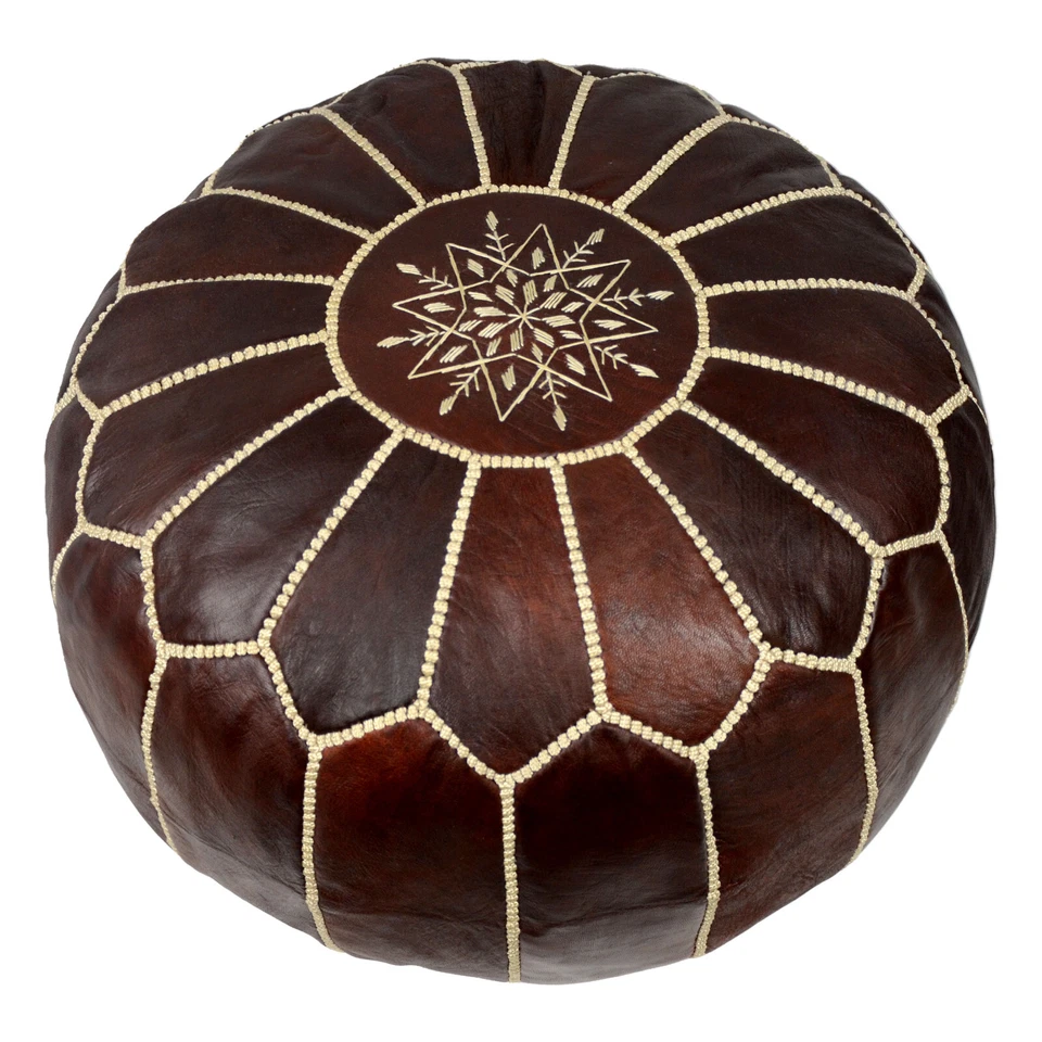 Orientalische marokkansiche Sitzkissen Pouf Kissen Hocker Echtes Leder Sitzpouf - Bild 1 von 1