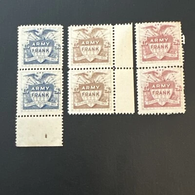 US ARMY FRANK BOGUS STAMPS COMPLETE Pair SET 1898 MLH - Image 1 of 2
