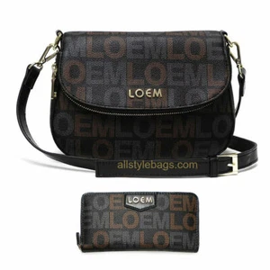 black Loem signature cross-body messenger Shoulder Bag designer inspired - Picture 1 of 5