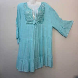 Vestido Coco + Carmen Detalle Crochet Borla Corbata Manga Campana S/M - Imagen 1 de 11