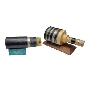 2 Vintage Phelps Dodge 345,000 Volt Copper Power Cable Display Cutaway Models - Picture 1 of 14