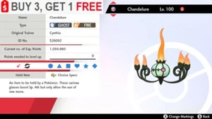 Brillante Candelure 6IV Pokémon Espada y Escudo Listo para la Batalla Entrega Rápida - Imagen 1 de 3