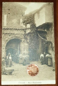 Cartolina d'epoca paesagg Italia Umbria Terni Otricoli Arco Medievale animata  - Bild 1 von 2