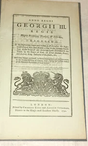 Ley Parlamentaria Jorge III Para aquellos que fueron incomodados por América 1790 - Imagen 1 de 9