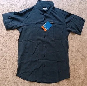 COLUMBIA Longspur Short Sleeve Blue Button Up Modal Polyester Shirt Size S /622 - Picture 1 of 9