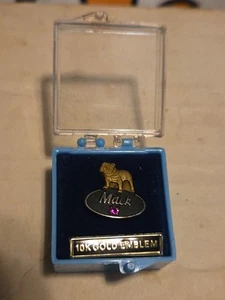 Vintage Mack Truch Comp Dog 10K Gold EMB cTo Ruby Service Pin Tie Clip - Picture 1 of 2