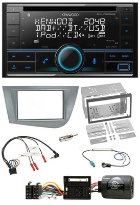 Kenwood CD 2DIN DAB USB Lenkrad Bluetooth Autoradio für Seat Leon 2005-2012 silb - Bild 1 von 4