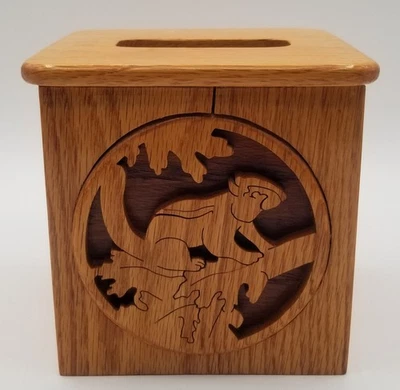 Caja de pañuelos de madera hecha a mano soporte para guantes ardilla vintage granja cabaña vida Foto 1 de 4