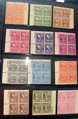 1930’s -1970’s US Stamp Plate blocks MNH OG - Image 1 of 4