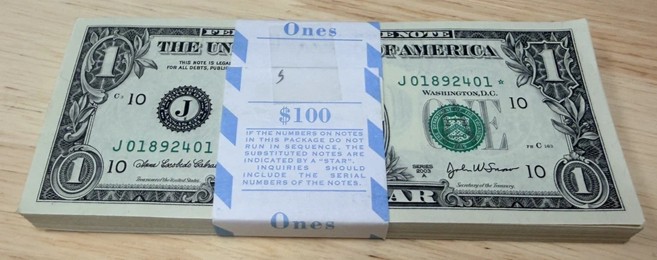 2003A STAR NOTES ( 100 Sequential ) Kansas City F-1931J* J01892401-500* - Image 1 of 1