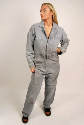 90s Denim Coveralls (XL) blue vintage lightwash distressed dungarees utility - Image 1 of 4