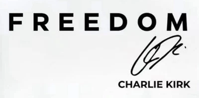 Calcomanía de vinilo Freedom Charlie Kirk pegatina ventana camión soporte coche tributo Foto 1 de 3