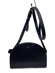 Borsa a tracolla A.P.C in pelle bovina nera tinta unita - Foto 1 di 6