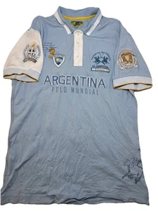La Martina Argentina Polo Mundial Light blue Short Sleeve Men,2XL(tag) fits Med - Picture 1 of 13