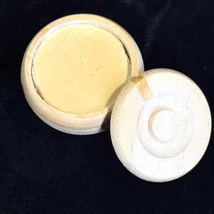 Vtg FULL Shaving Soap Bowl Wood Tallow Barbershop NOS 40s 50s Warehouse Find - Picture 1 of 12