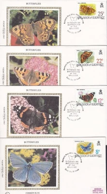 1981 BUTTERFLIES GUERNSEY DECIMAL STAMP BENHAM HIGH ST. SILK FIRST DAY COVERS#14 - Image 1 of 3