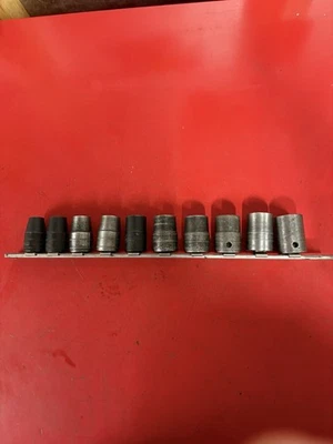 Snap-On 310IMMYA 10 pc 1/2" Drive 6Pt Metric Shallow Impact Socket set 10mm-19mm - Image 1 of 4