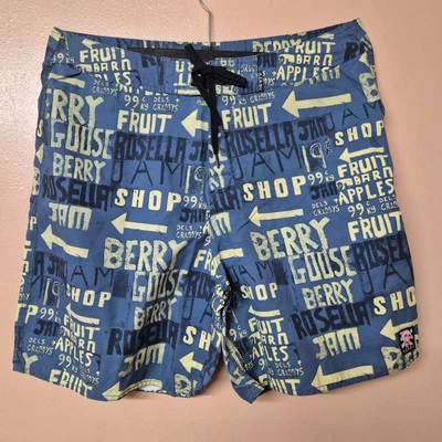 Mambo Board Shorts Azul Estampado Gráfico Mermelada Arándano Peine W36 L8 Talla 36 Foto 1 de 4