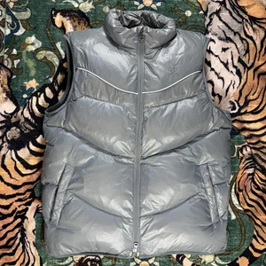 Nike Air Jordan Goose Down Puffer Vest Nike Air Bubble Full Zip Gray Medium - Picture 1 of 10