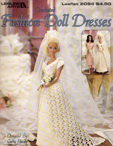 LEISURE ARTS CROCHETED FASHION DOLL DRESSES 7 DESIGNS - Picture 1 of 2