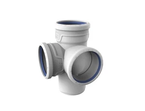 Wavin Eckdoppelabzweig AS+ DN 90x90x90 87 Grad - Bild 1 von 2