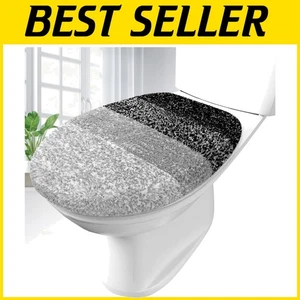 Heavy-Density Microfiber Toilet Lid Cover for Stylish Bathroom Decor - 17.5x15 - Picture 1 of 9