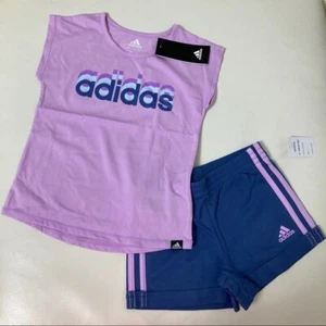 Adidas purple cute active shorts set 6209 - Picture 1 of 5