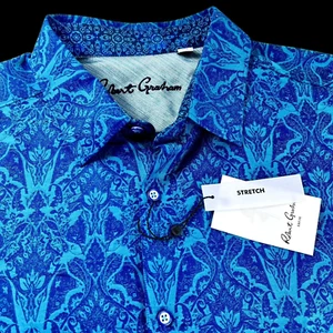 Robert Graham Geometric Paisley Floral Tribal Print Bold Sport Shirt 3XL - Picture 1 of 11