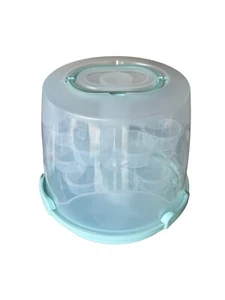24 Cupcake Carrier Cake Holder Portable 3 Tier Cupcake Transporter Green Box - Picture 1 of 5