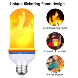 Flicker Fires Fire Effect E27 LED Flickering Light Bulb Warm White Decor Lamp GB - Picture 1 of 12