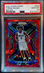 2020 Panini Prizm Tyrese Maxey Red Ice Rookie PSA 10 Gem Mint #256